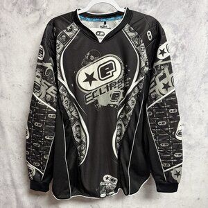 Planet Eclipse Paintball Jersey Mens Medium Black Long Sleeve Padded 23.5x29.5